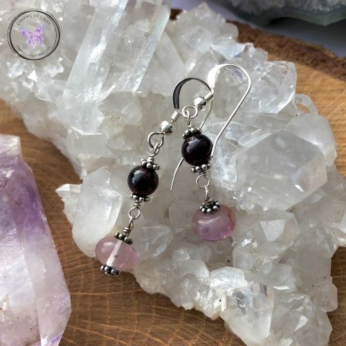 Fluorite & Garnet Earrings